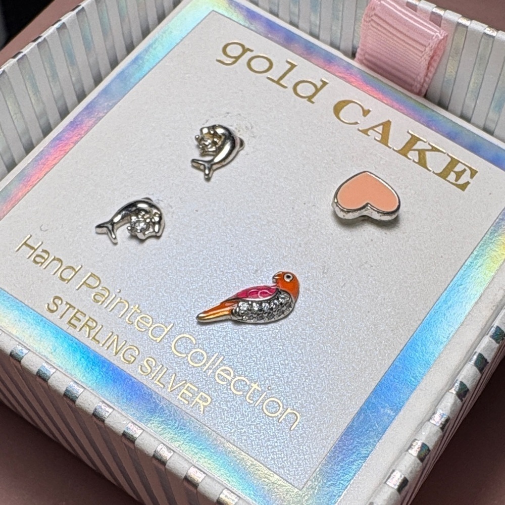 Gold Cake Sterling Silver Earring Set - Picture 4 of 5